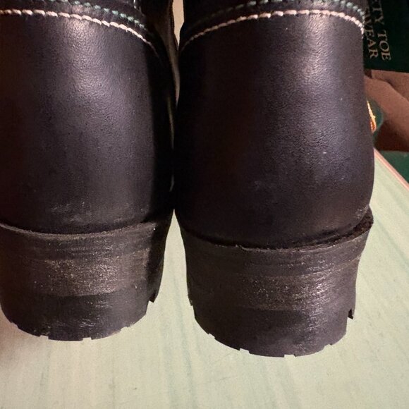 NEW Vtg Georgia Steel Toe Logger Black Biker Punk Boots Mens 7 E Womens 8.5 / 9 - Picture 6 of 11